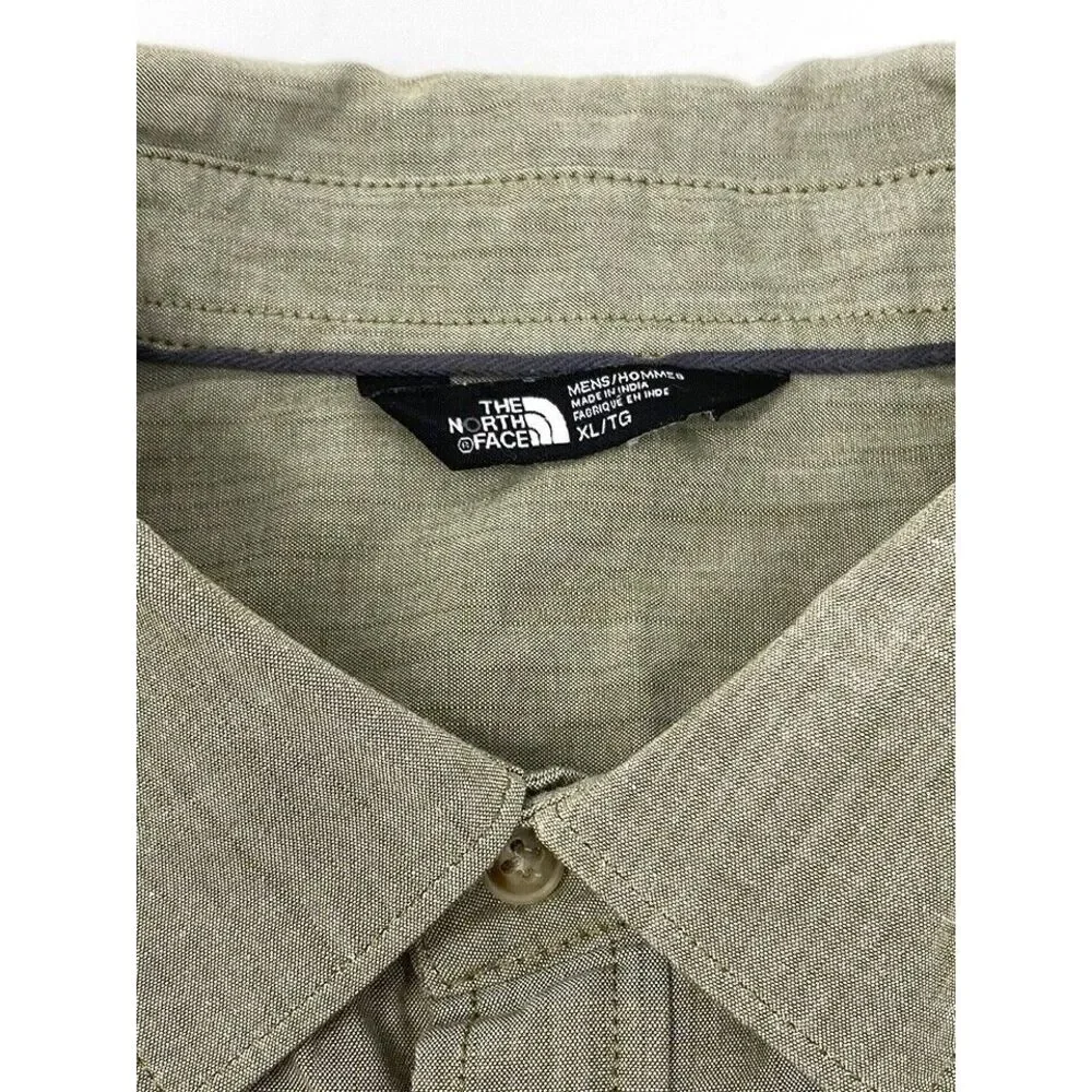 The North Face Shirt Mens XL Tanish Short Sleeve Button-Down Shirt Inside Pocket